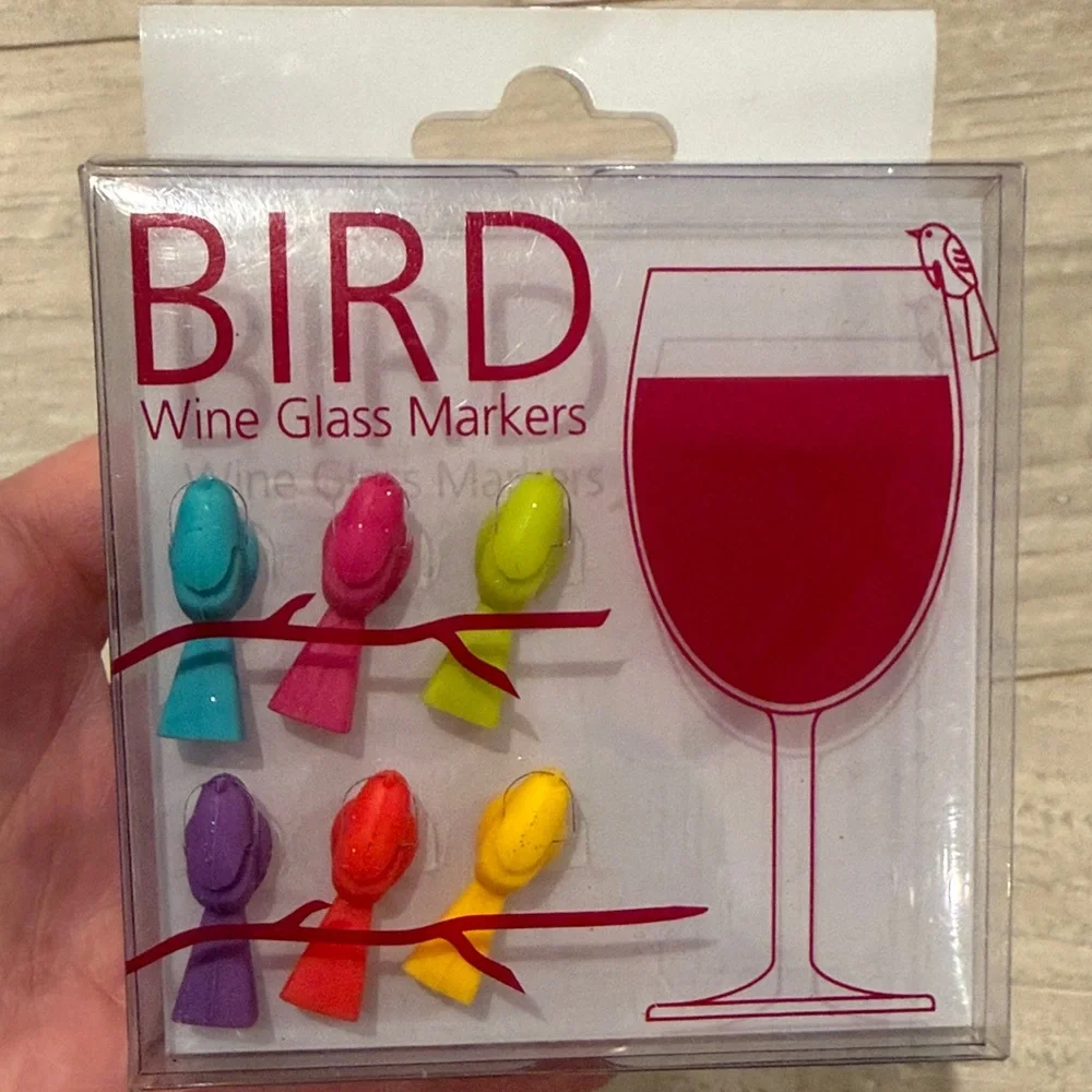 Crate and Barrel Bird Wine Glass Markers